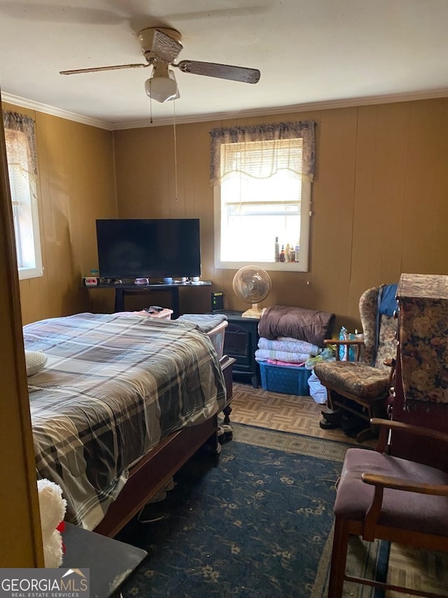 154 Buckhalter Rd, Savannah, GA 31405 - bedroom featuring ornamental molding and ceiling fan