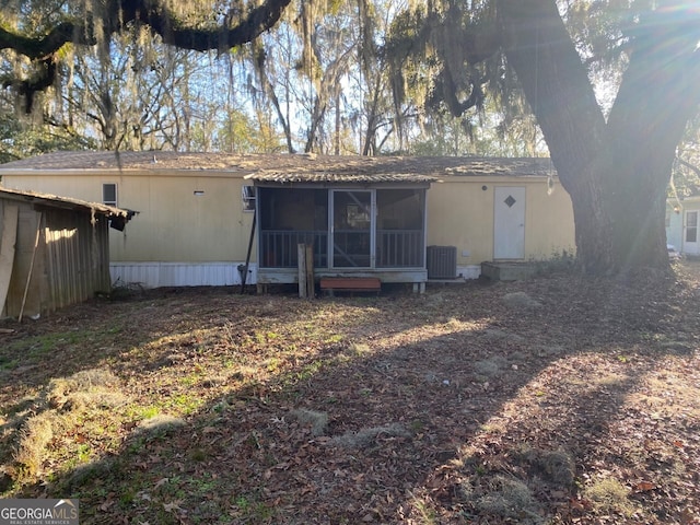154 Buckhalter Rd, Savannah, GA 31405 - back of house with central AC and a sunroom