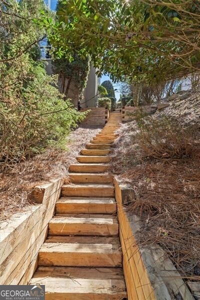 view of yard with stairway