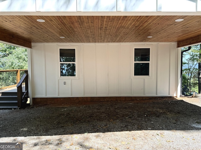 view of side of home featuring board and batten siding