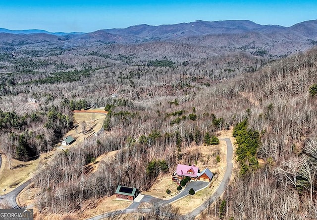 aerial view featuring a mountain view