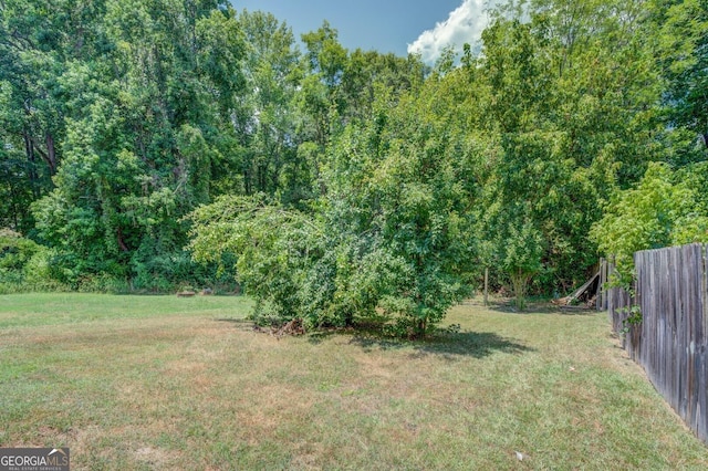 view of yard with fence