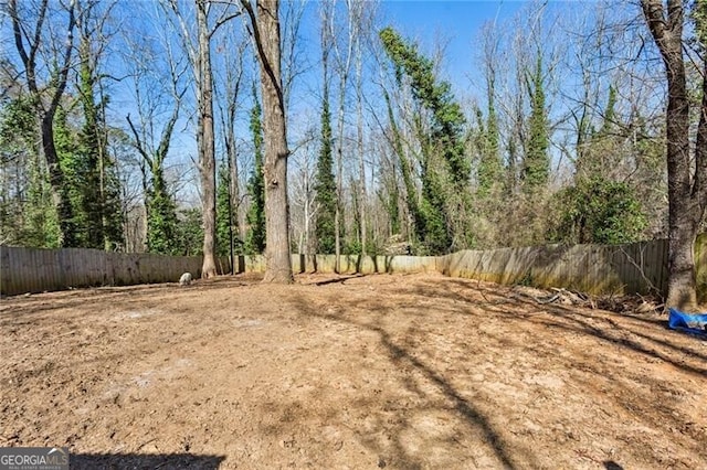 view of yard with fence