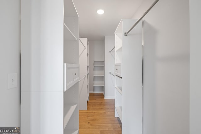 spacious closet with light wood-type flooring