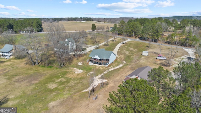 bird's eye view featuring a rural view