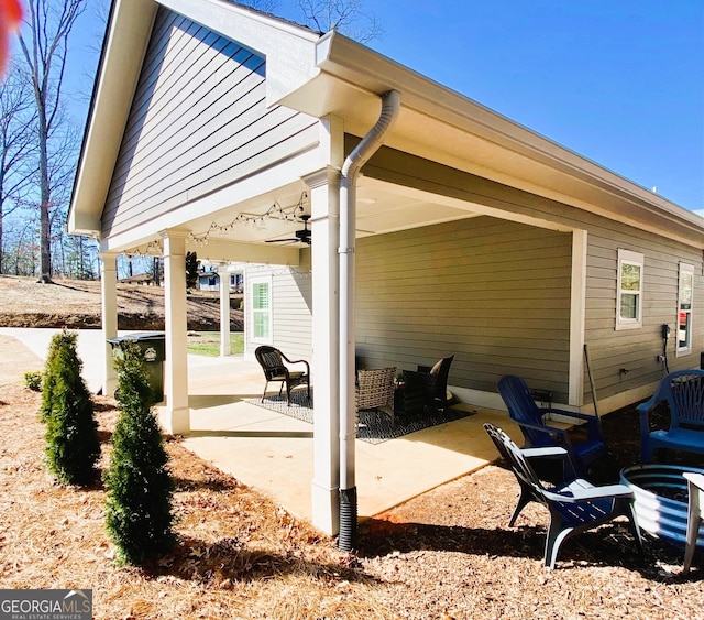 view of patio / terrace with ceiling fan