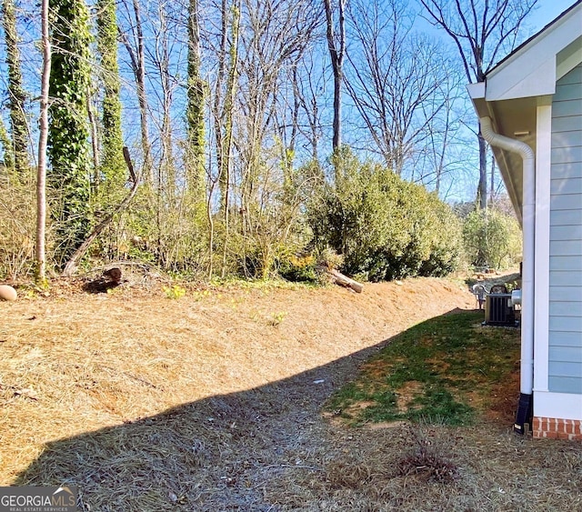 view of yard featuring central AC unit