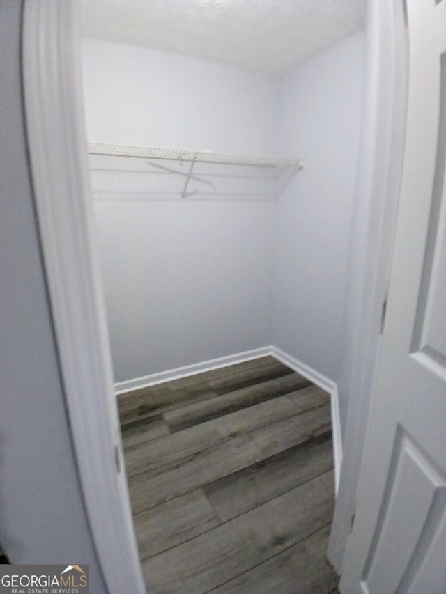 spacious closet with wood finished floors