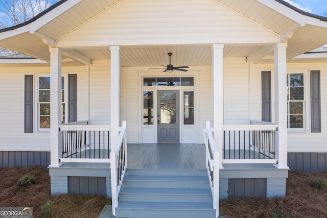 property entrance featuring a porch