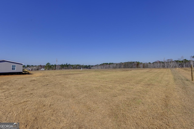 view of yard with a rural view