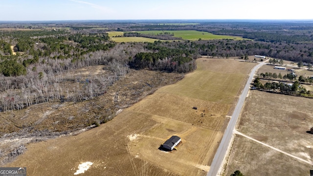 drone / aerial view with a rural view