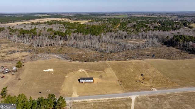 aerial view featuring a rural view