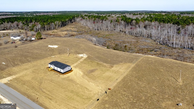 aerial view with a rural view