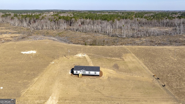 drone / aerial view with a rural view