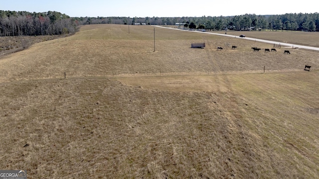 bird's eye view featuring a rural view