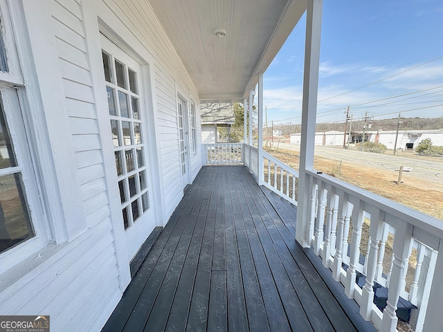 deck featuring covered porch