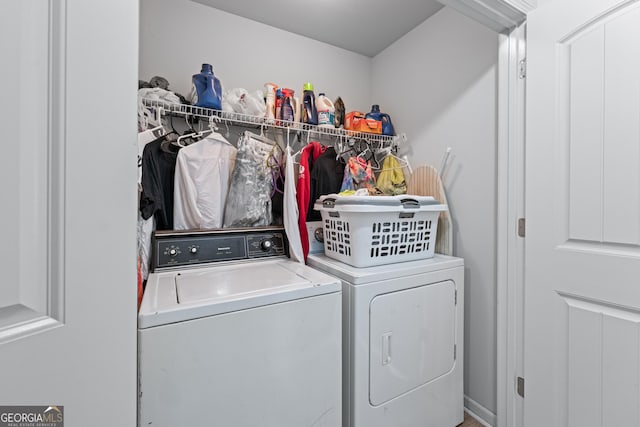 laundry area with laundry area and washing machine and dryer