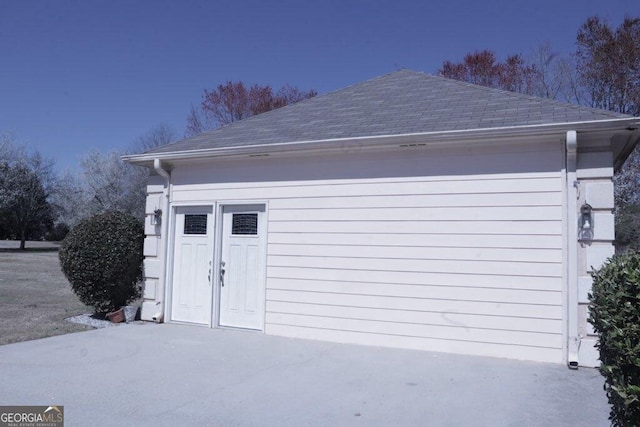 view of garage