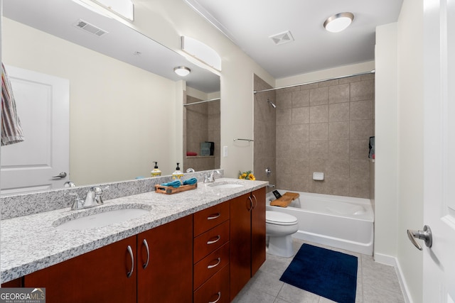 400 W Peachtree St NW Unit 3204, Atlanta, GA 30308 - full bathroom with tile patterned floors, double vanity, and shower / bath combination
