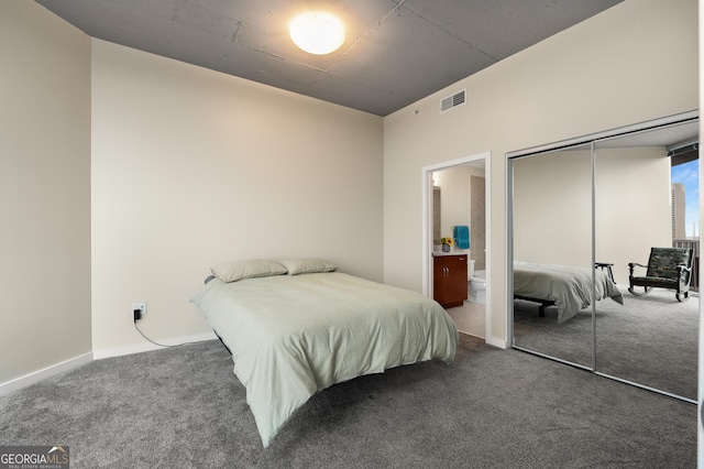 400 W Peachtree St NW Unit 3204, Atlanta, GA 30308 - carpeted bedroom with a closet and ensuite bath