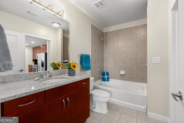 400 W Peachtree St NW Unit 3204, Atlanta, GA 30308 - full bath featuring tile patterned floors, vanity, and washtub / shower combination