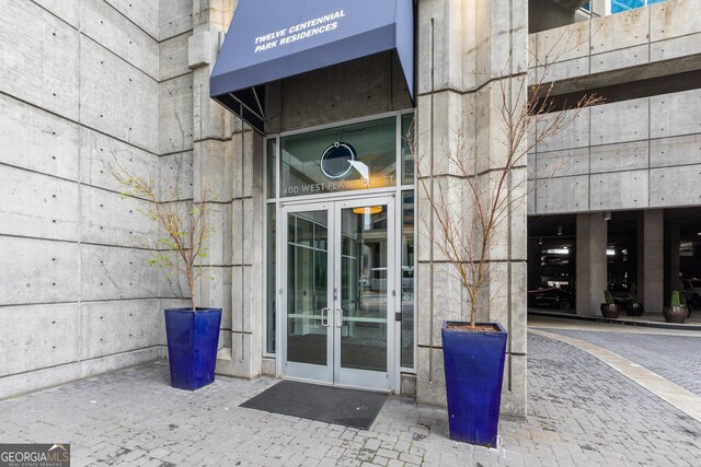 400 W Peachtree St NW Unit 3204, Atlanta, GA 30308 - view of exterior entry featuring french doors