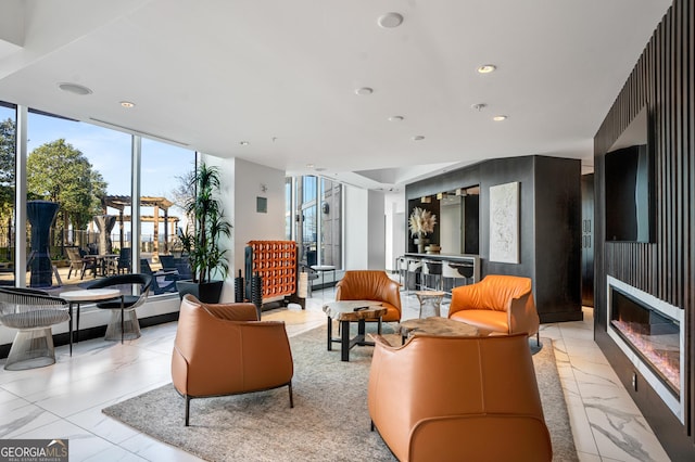 400 W Peachtree St NW Unit 3204, Atlanta, GA 30308 - common area with floor to ceiling windows and recessed lighting