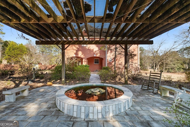 view of patio / terrace with a pergola