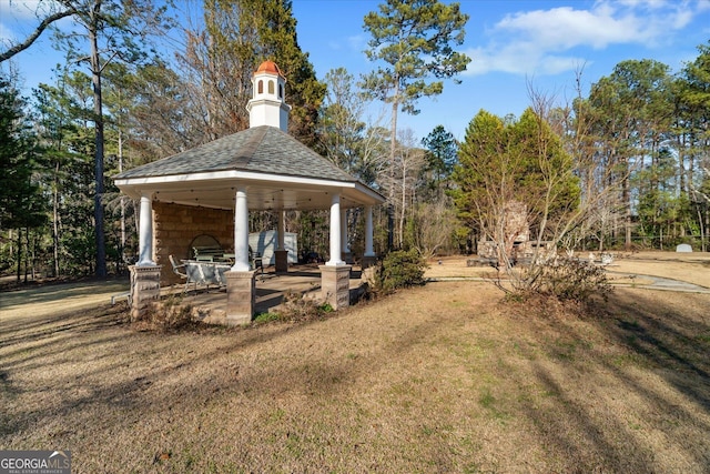 view of yard featuring a gazebo