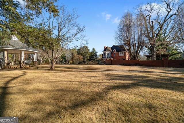 view of yard featuring a gazebo