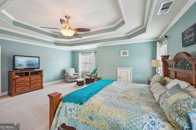4740 Arbor Meadows Dr, Cumming, GA 30040 - carpeted bedroom featuring multiple windows, a raised ceiling, visible vents, and baseboards