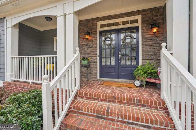 4740 Arbor Meadows Dr, Cumming, GA 30040 - entrance to property with covered porch and stone siding