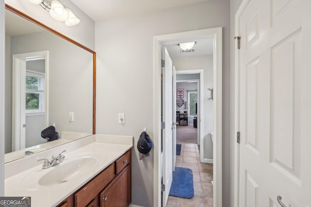 4740 Arbor Meadows Dr, Cumming, GA 30040 - bathroom featuring visible vents, tile patterned flooring, and vanity