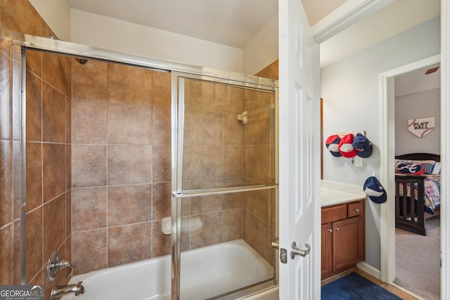 4740 Arbor Meadows Dr, Cumming, GA 30040 - bathroom with ensuite bathroom, combined bath / shower with glass door, and vanity