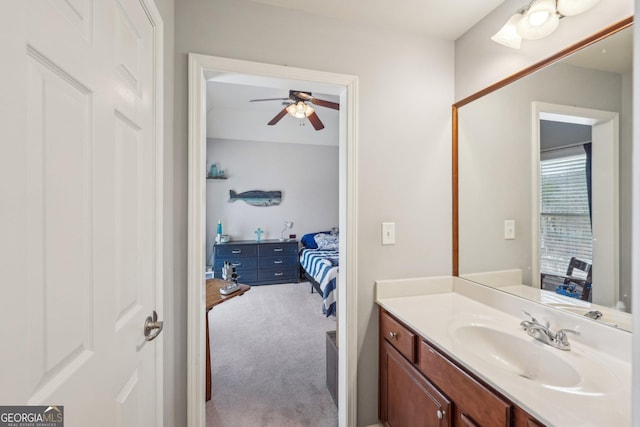 4740 Arbor Meadows Dr, Cumming, GA 30040 - bathroom featuring ceiling fan and vanity