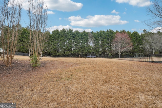 4740 Arbor Meadows Dr, Cumming, GA 30040 - view of yard featuring a trampoline and fence