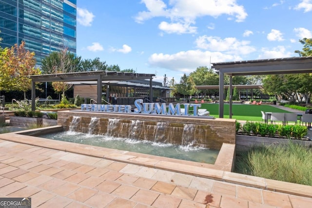 view of community with a pergola