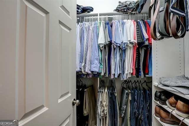 view of walk in closet