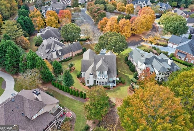 aerial view with a residential view