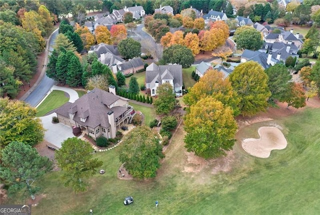 aerial view with a residential view