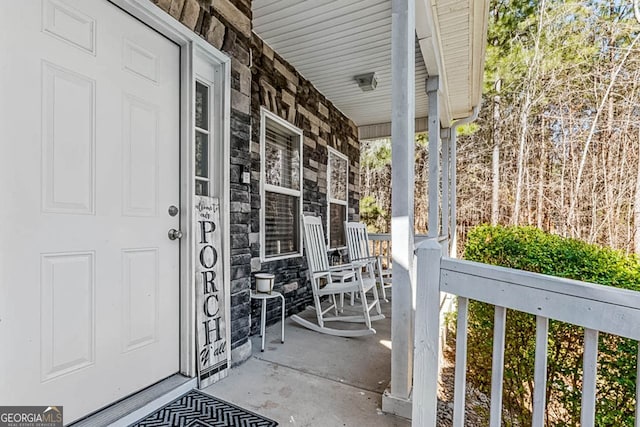 view of patio / terrace featuring covered porch