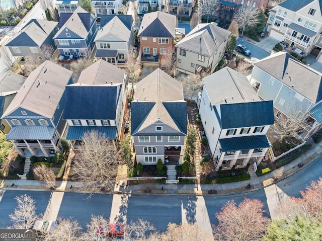 aerial view with a residential view