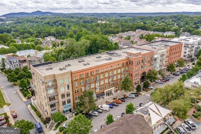 aerial view with a forest view