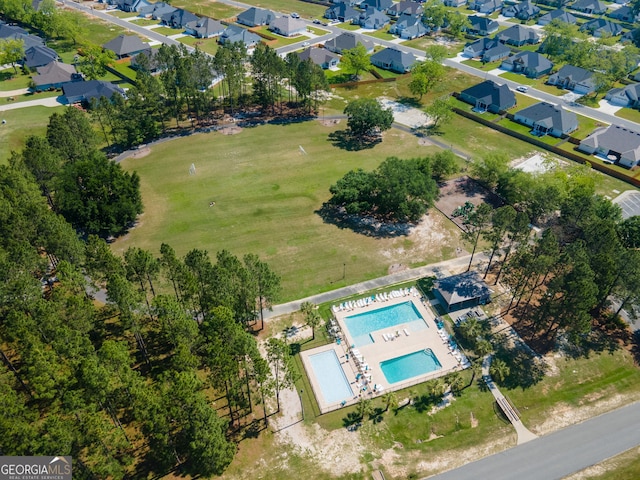 bird's eye view featuring a residential view