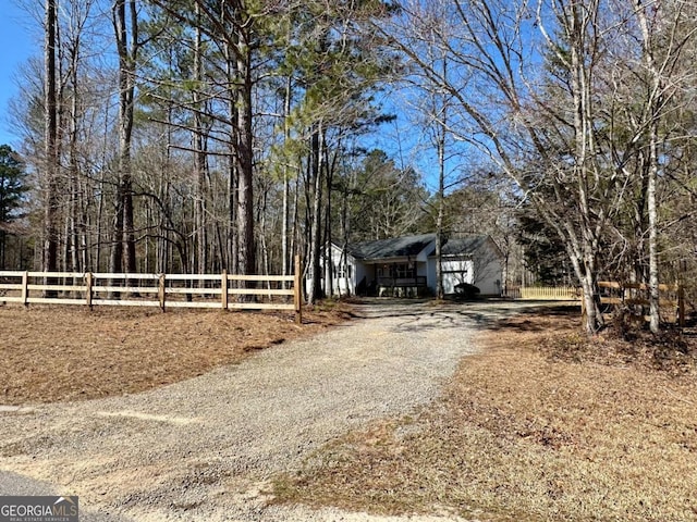 view of street with driveway