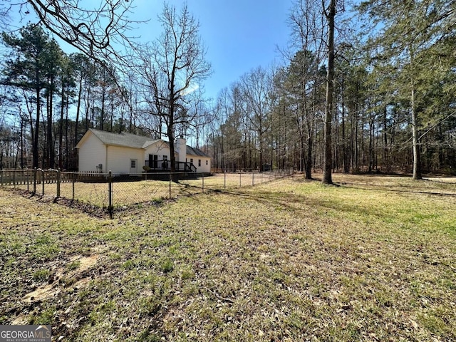 view of yard featuring fence