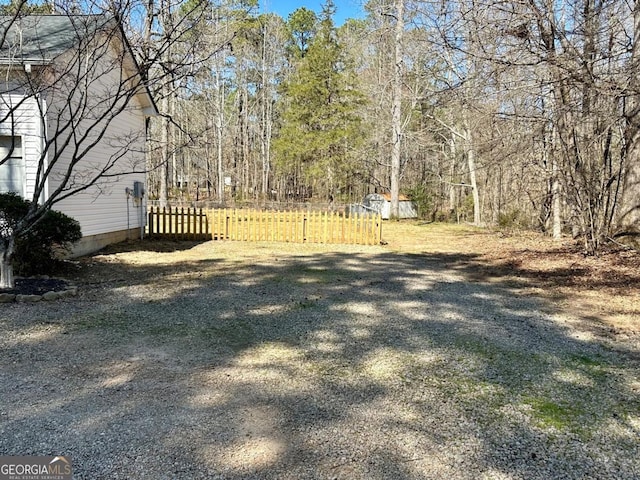 view of yard featuring fence