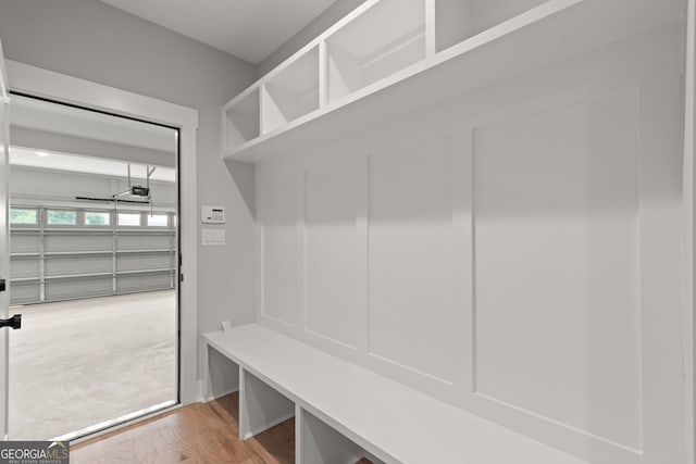 mudroom featuring light wood-type flooring