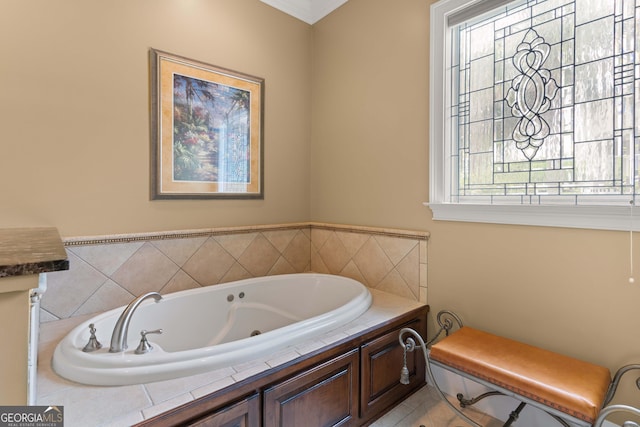 bathroom with a jetted tub