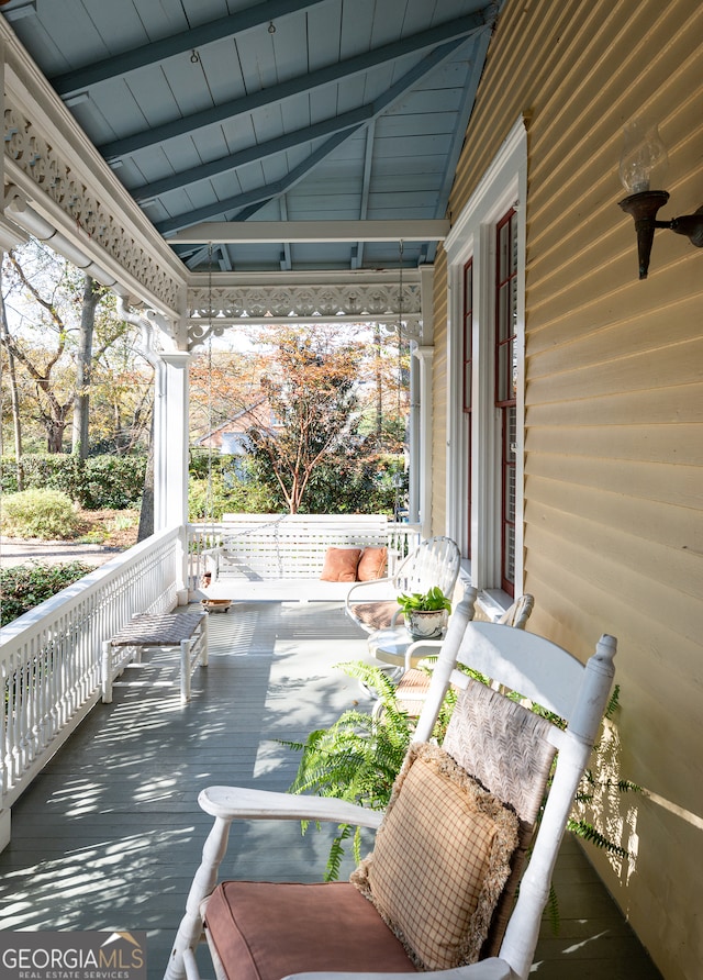 view of patio with a porch